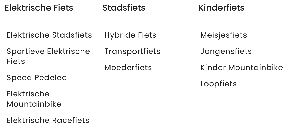 Hoofdmenu Wels2wielers