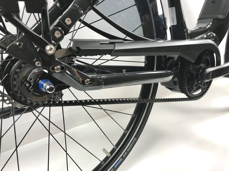Derailleur of naafversnelling, Stuw elektrische fiets, belt drive
