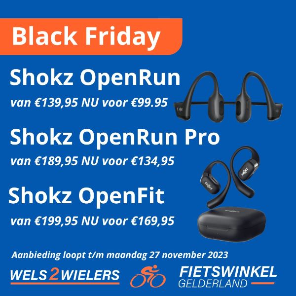 Shokz Openrun black friday Wels2wielers
