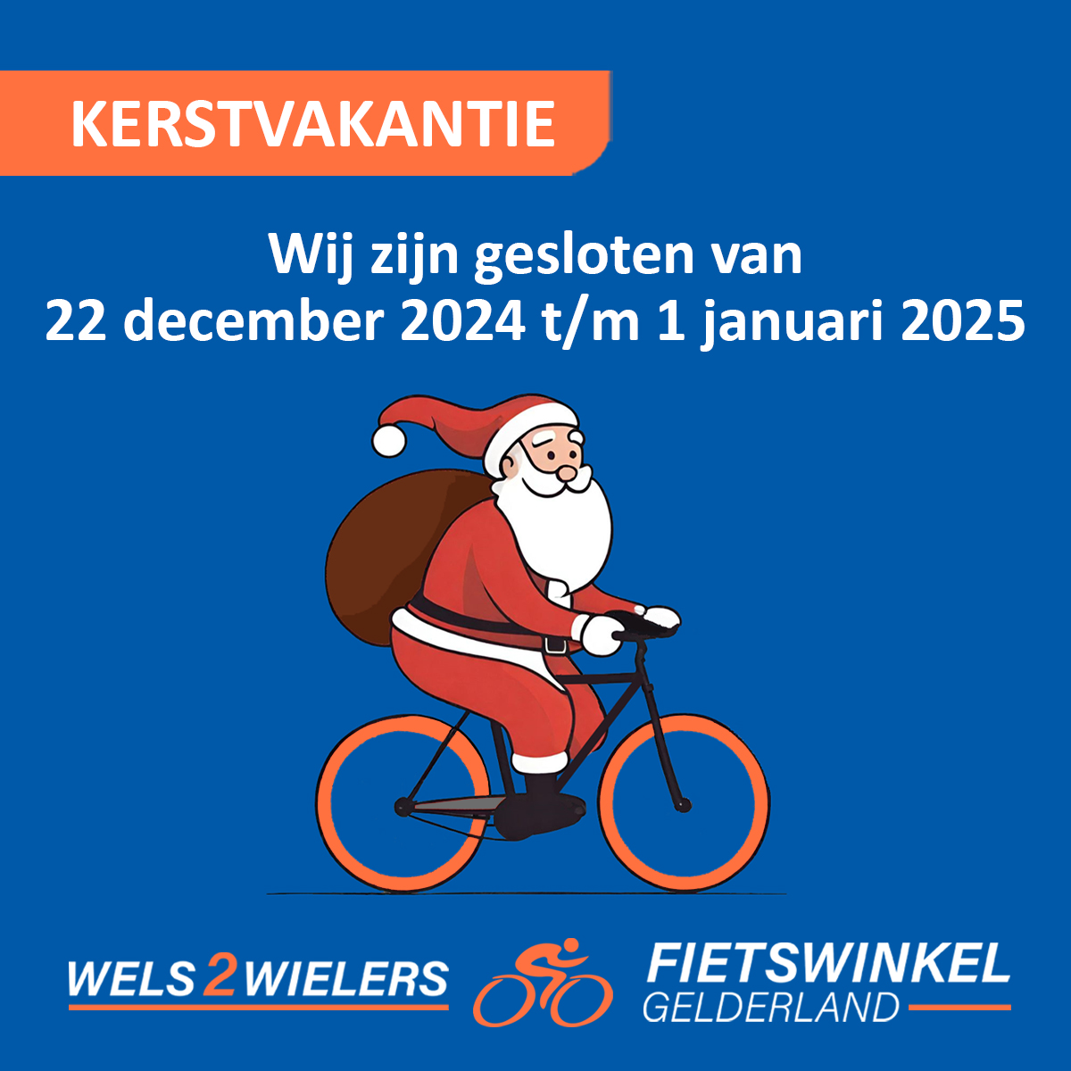 Wels2wielers gesloten tijdens Kerstvakantie